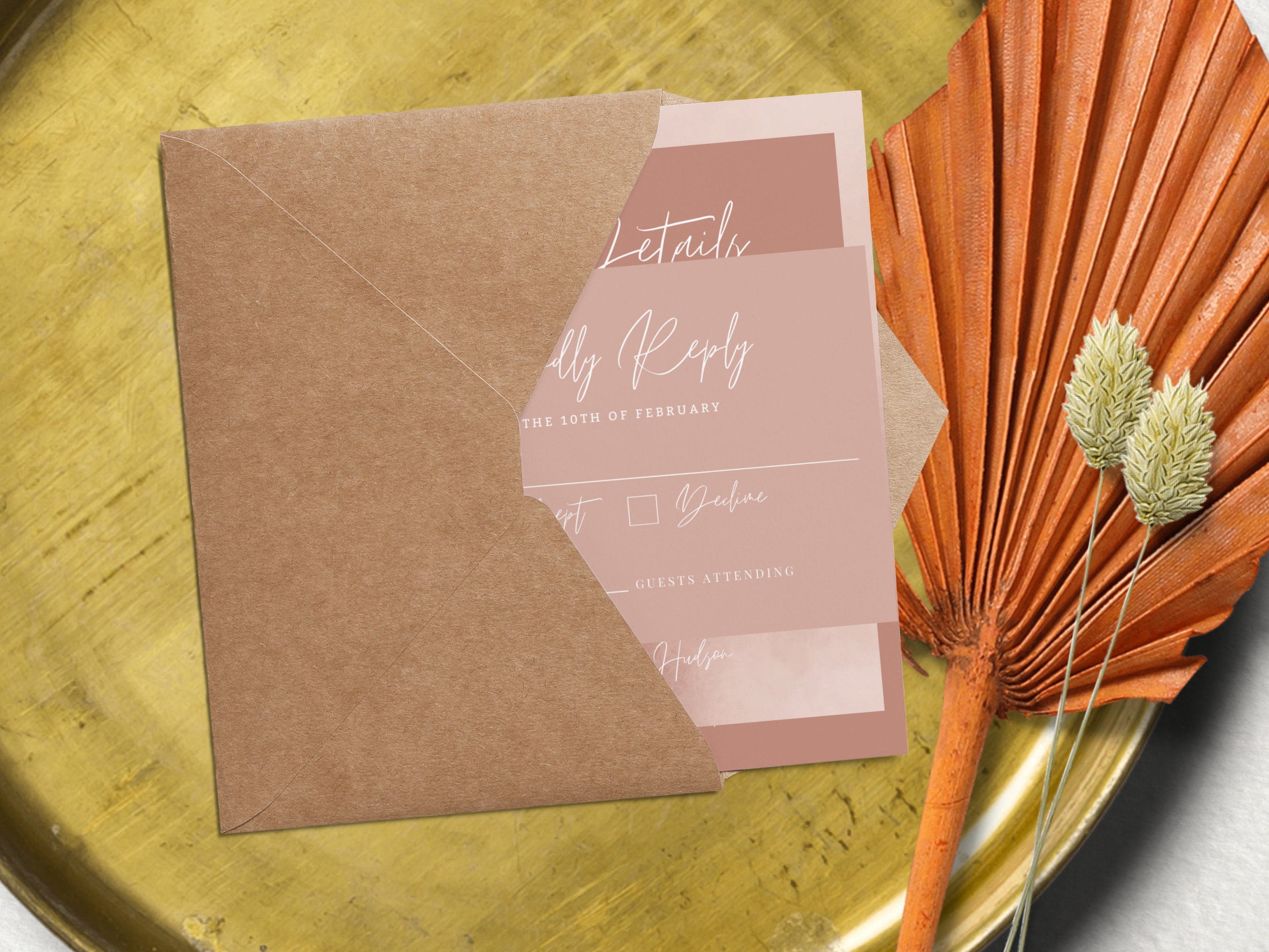 Wedding Invitation Template Set Etsy
