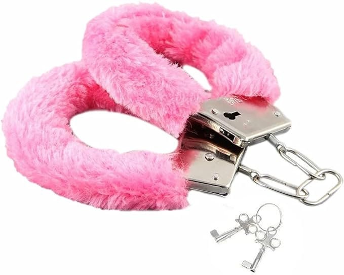 Pink Furry Handcuffs, Handcuff, Personalized, Kinky, Sex Toys, Role