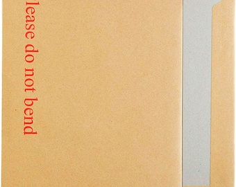 Rigid Cardboard Envelopes: Brown Recycled Mailers, 'Do Not Bend'