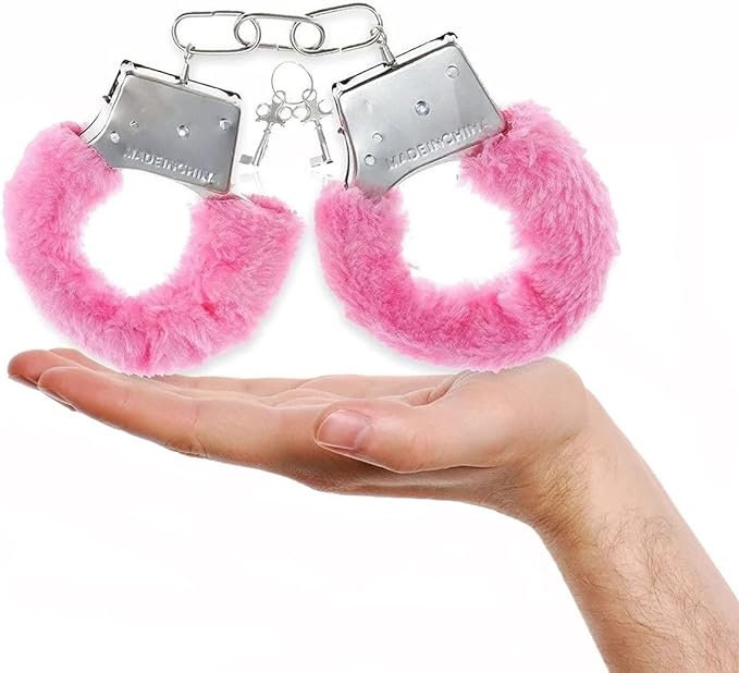 Pink Furry Handcuffs, Handcuff, Personalized, Kinky, Sex Toys, Role