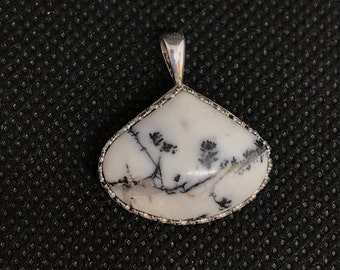 Oregon Amethyst Sage Agate and Silver Pendant