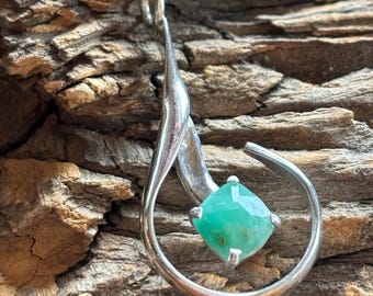 Natural Ethiopian Emerald and Sterling Necklace