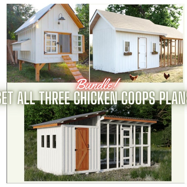 Bundle of All 3 Chicken Coop Plans!- Instant Download chicken coop pdf