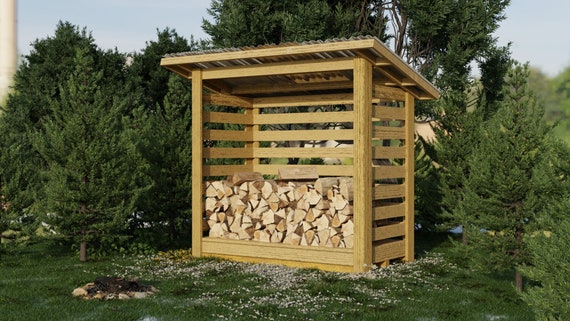 Firewood Shed Plans Easy to Build Low Cost Solution Back - Etsy