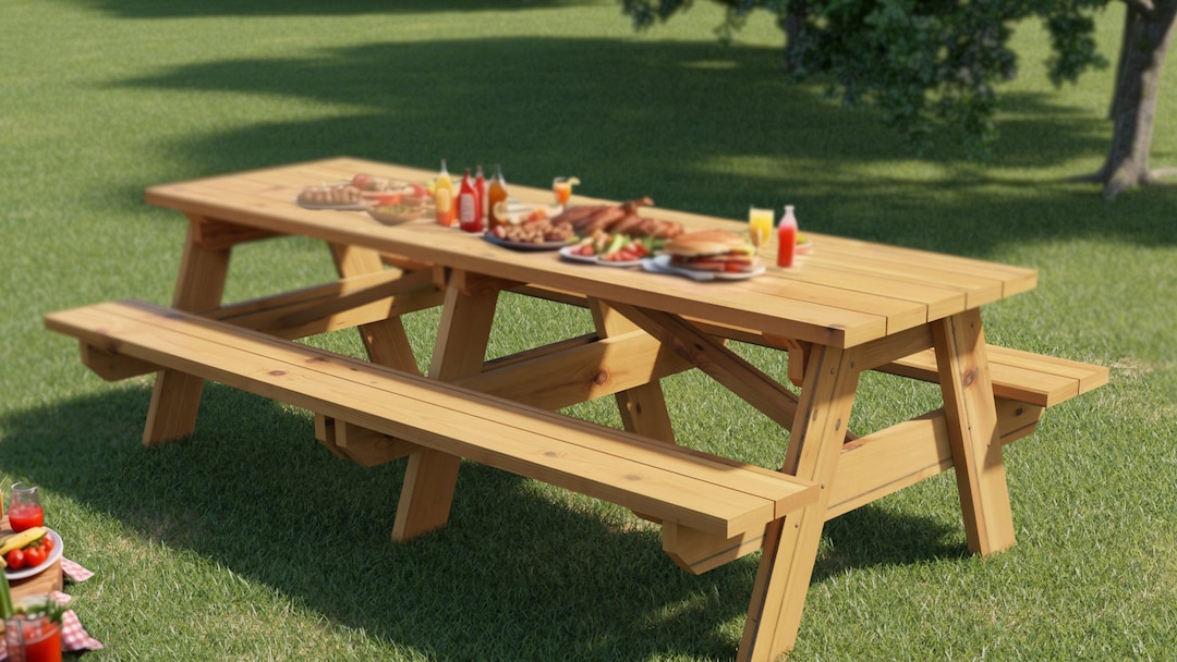 8 Foot Picnic Table Plans Perfect for Weddings, Parties, Bbqs Etsy