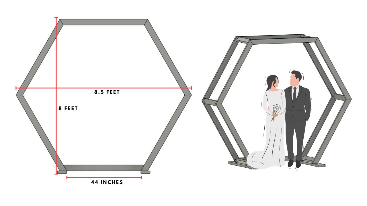 Hexagon Wedding Arch Plans - Wedding Vows Centerpiece - Etsy