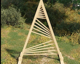 Triangle Arch with Decorative Backdrop Wedding Plans - With Decorative Slats Backyard Wedding Arbor Trellis, Download PDF