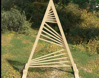 Progetti fai da te per archi nuziali triangolari: pergolato da giardino con doghe (download PDF)