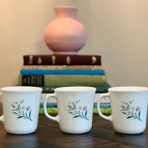 3 Vintage Corning Ware Rosemarie pattern - Excellent Condition Floral Mug