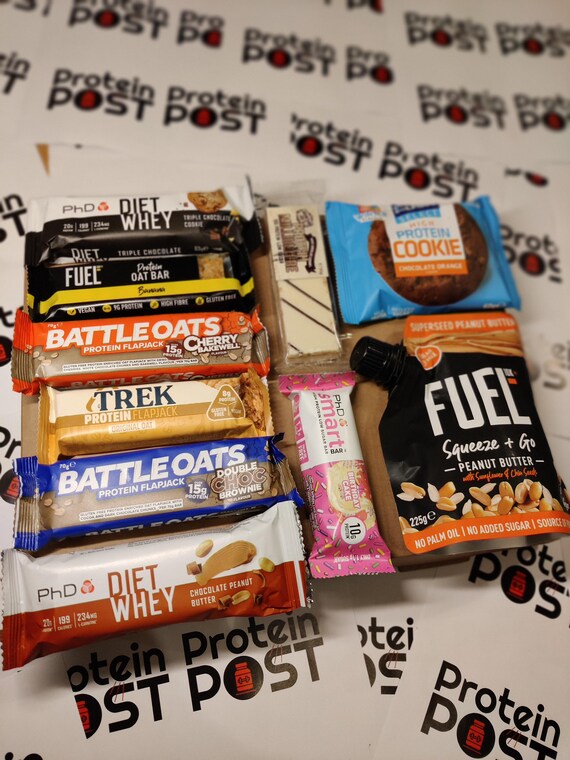 Protein Bar Snack Box Whey Protein Gift Box Protein Hamper Healthy Snacks  Low Calorie Protein Snacks Selection Muscle Locker 