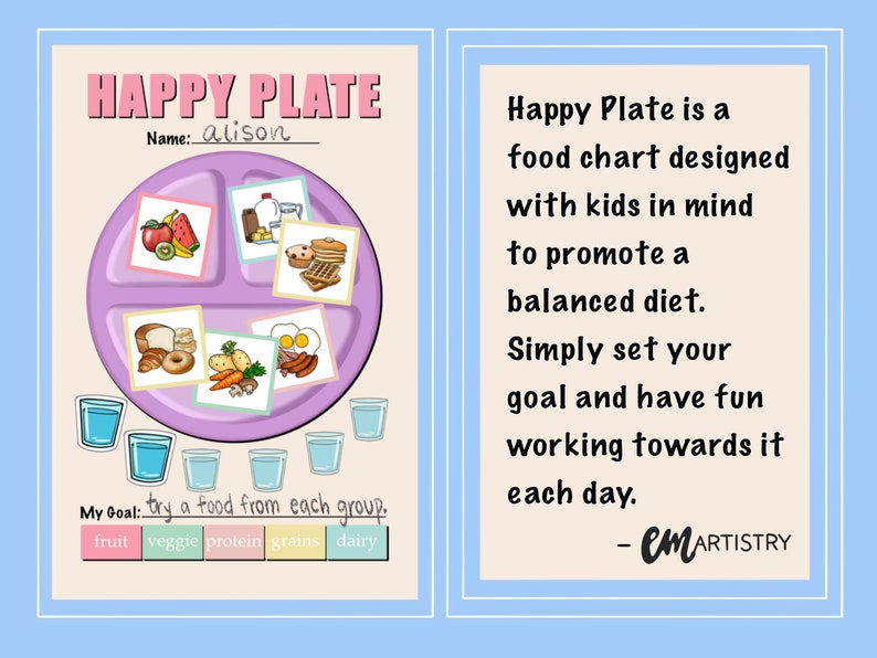 Food Chart for Kids - Etsy