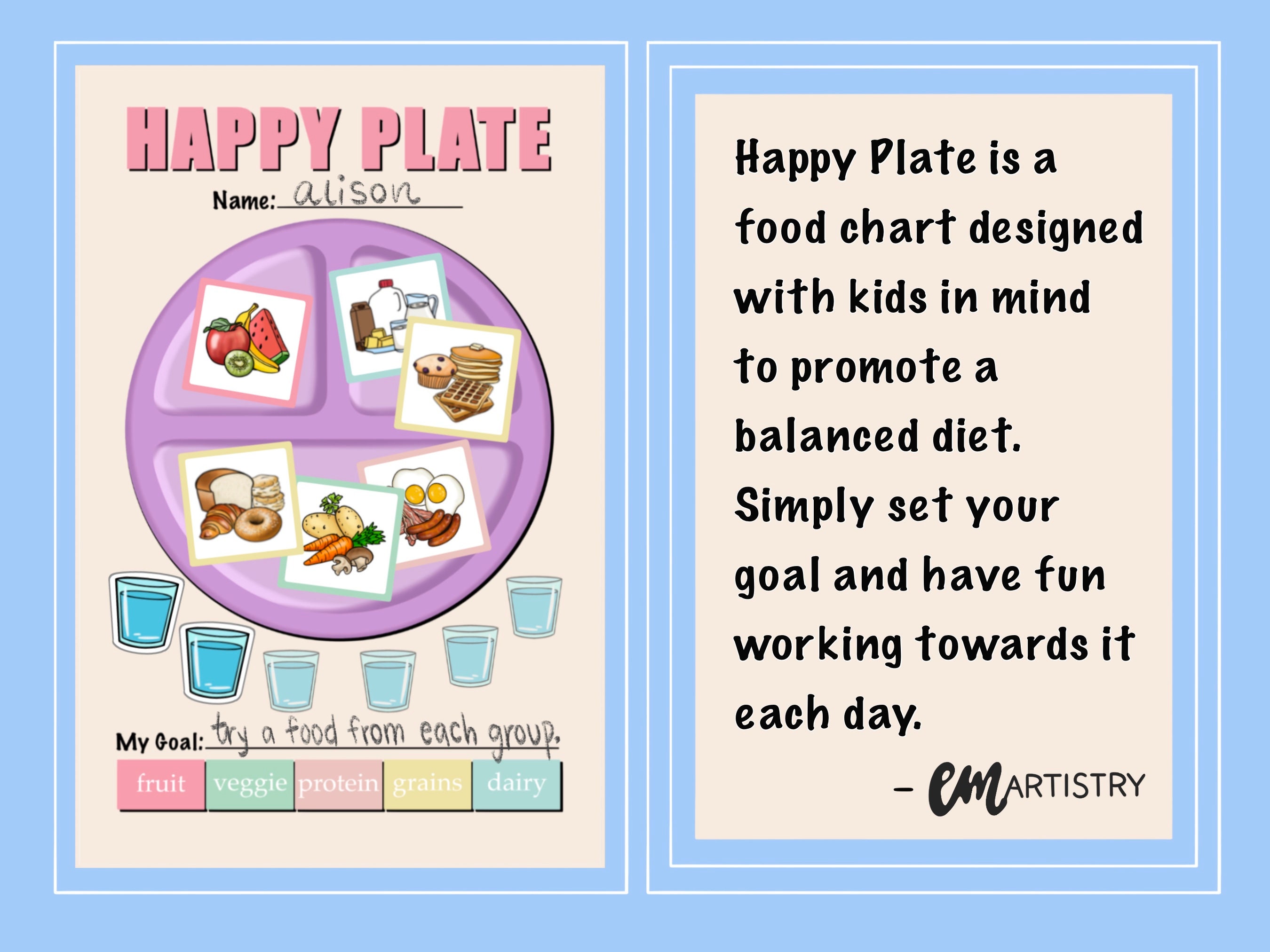 Food Chart for Kids - Etsy