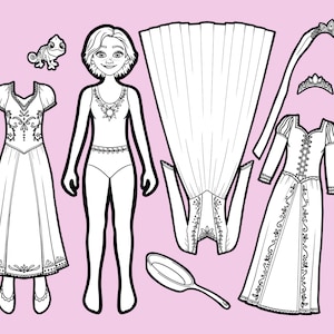 Rapunzel Paper Doll - Etsy