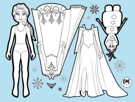 Buy Elsa Paper Doll Ice Queen Online in India Etsy