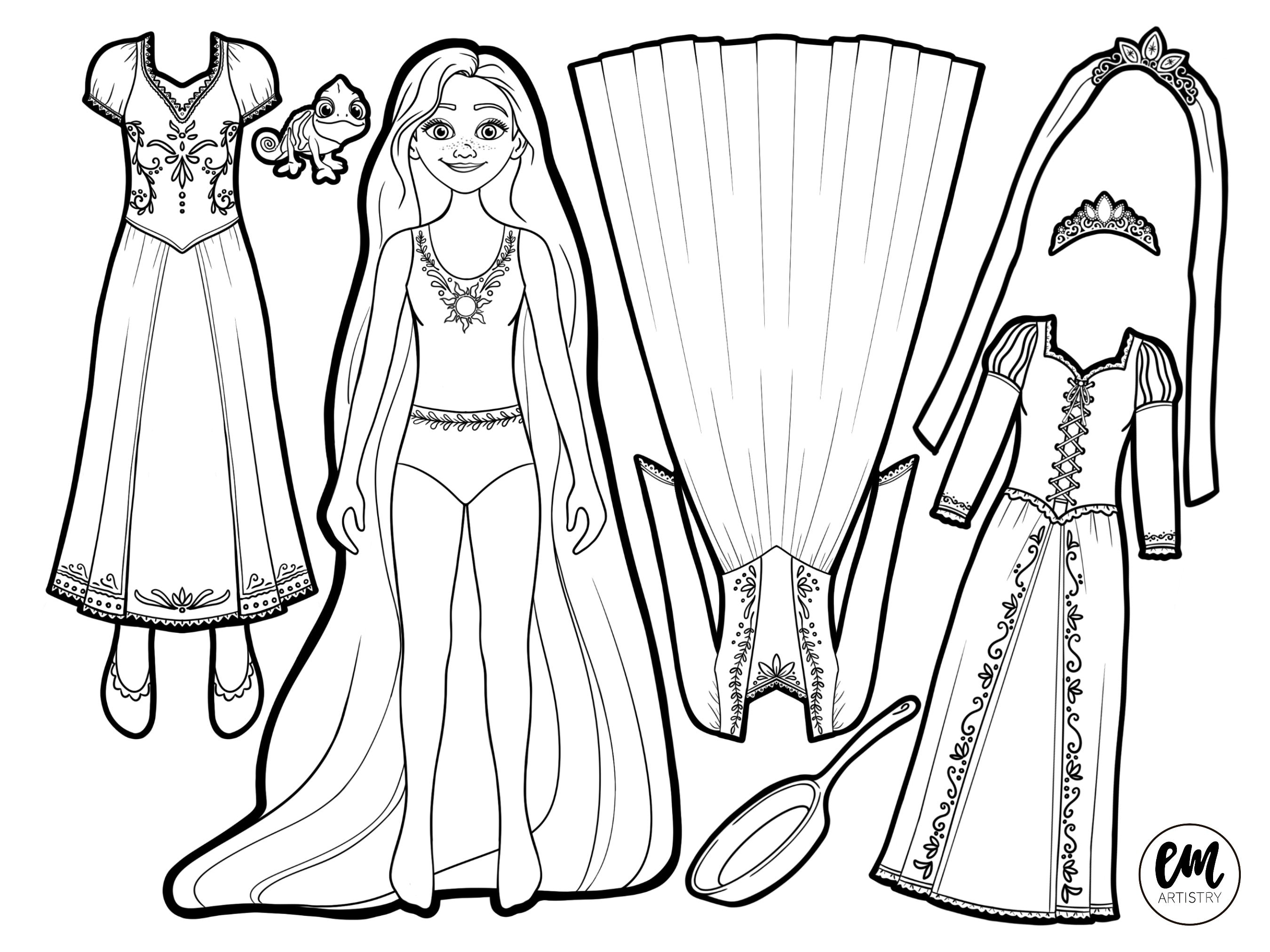 Rapunzel Paper Doll Etsy