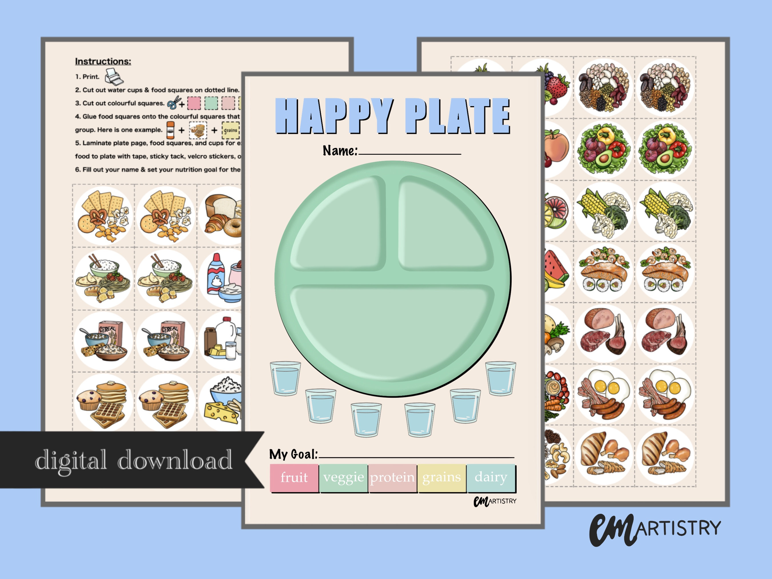 Food Chart for Kids - Etsy