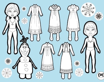 Little Anna & Elsa Paper Dolls