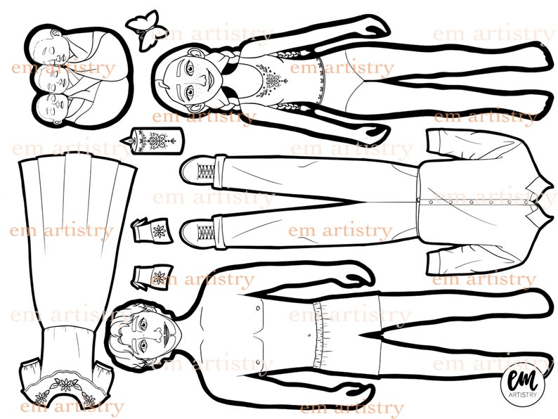 Encanto Paper Dolls Printable Encanto Paper Dolls Printable
