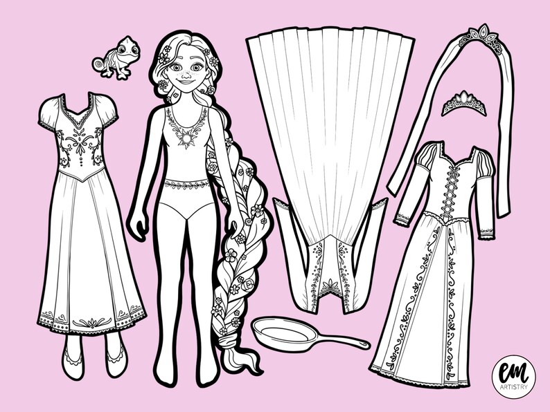 Rapunzel Paper Doll Etsy