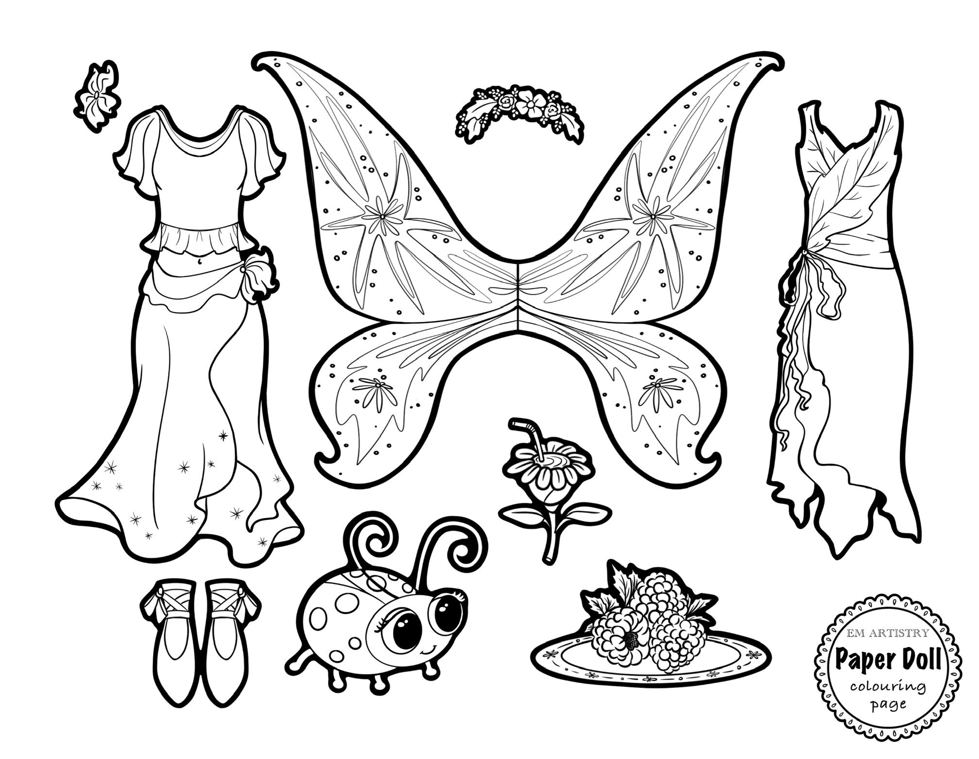 Mermaid Paper Doll Paper Dolls Printable Colouring Pages Etsy Australia