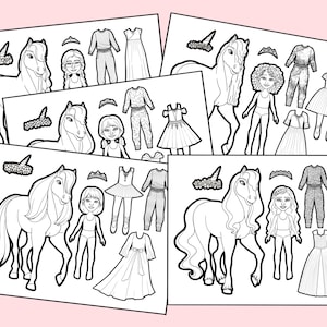 Pony Paper Dolls - Entire Collection as Colouring Pages!