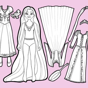 Rapunzel Paper Dolls - Etsy