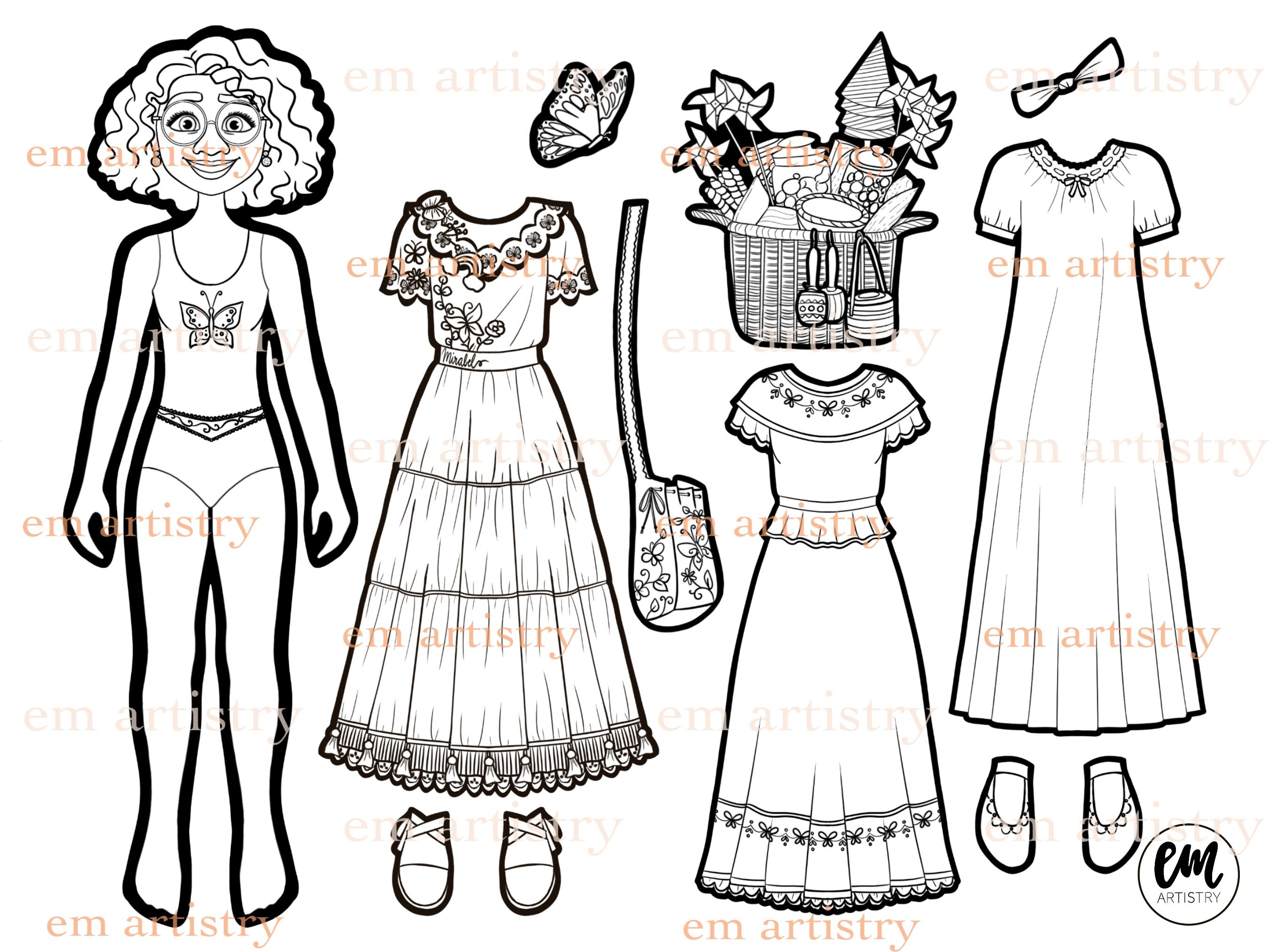 Mirabel Family Paper Dolls Etsy Canada