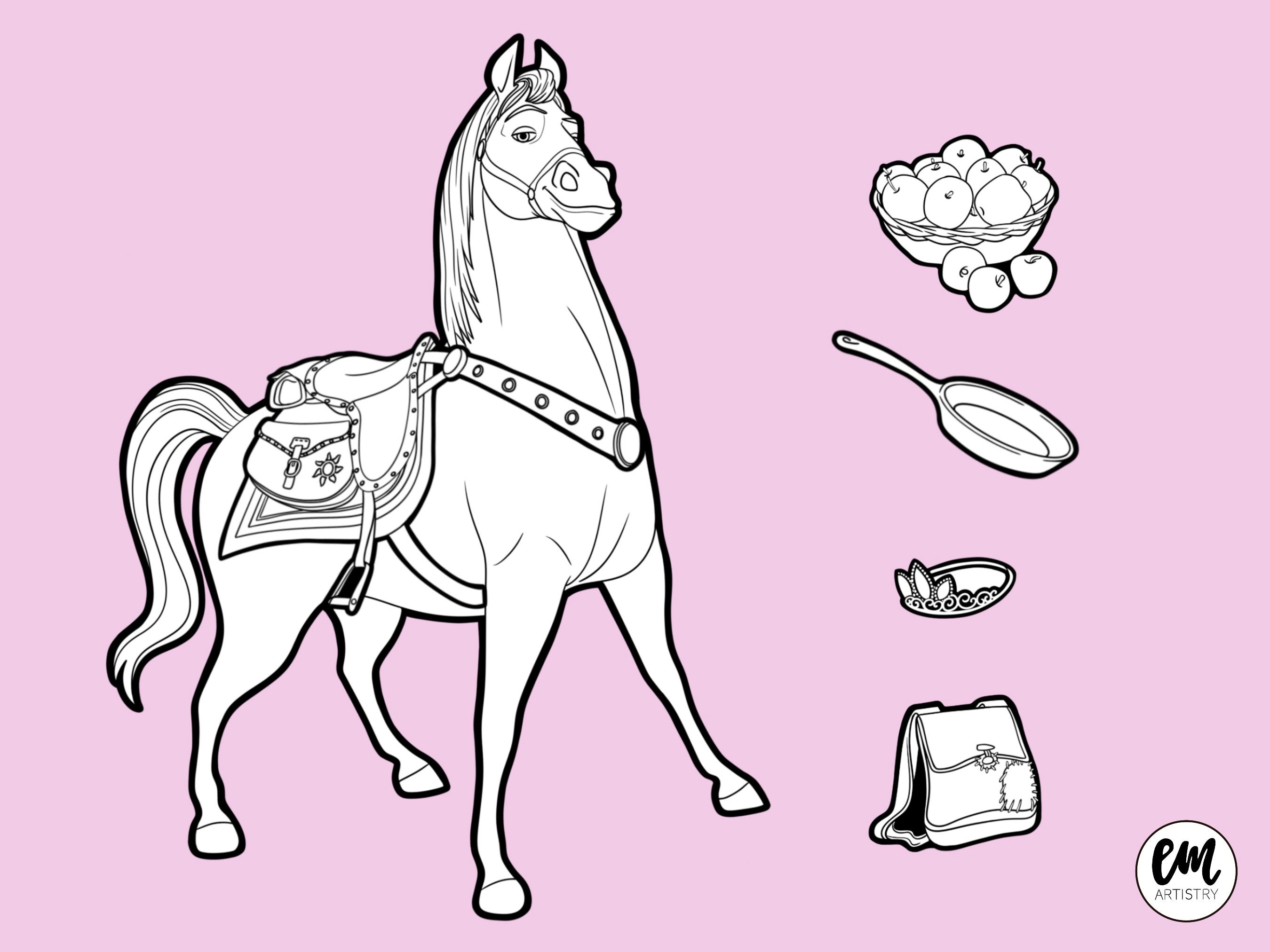 Flyn Rider Coloring Flynn Rider And Maximus Coloring Pages