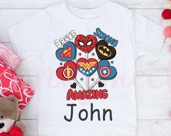 Boy Valentine Shirt,Spiderman Shirt,Batman,Superhero Shirt,Valentine Shirt,Valentines Day,Kids Valentines,Valentines Gift,Toddler Valentines