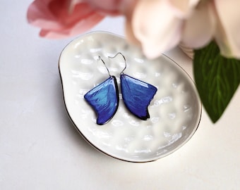 Blue Morpho Butterfly Wing Earrings - Faux Butterfly Earrings