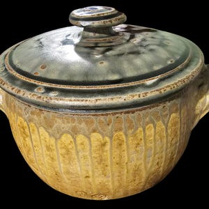 Phil Rogers (1951-2020) Large 8" Ash Glaze Lidded Jar Bean Pot Marston Pottery