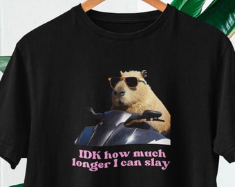 IDK How much longer I can slay T-shirt | Slay T-shirt | Funny top | TikTok fans | Capybara top | Funny Capybara Slay T-shirt | Funny t-shirt