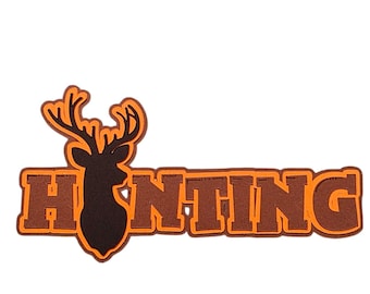 Hunting title with deer silhouette for scrapbook layout