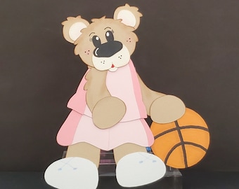 Basketball bears for scrapbook or cards, die cut embellishment