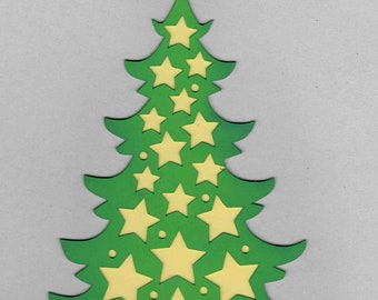 Christmas Tree Die cut Paper piecing for embellishment or scrapbooking