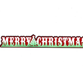Merry Christmas title for scrapbook layout handmade die cut paper piecing embellishment