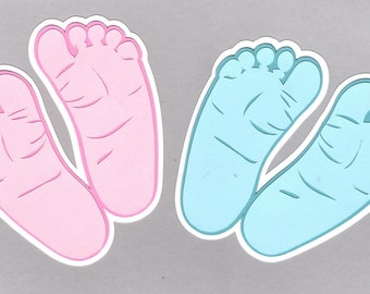 Baby Feet paper piece die cut embellishment for scrapbook layout