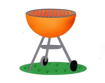 Grill for scrapbook layout or card