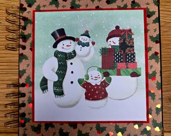 Christmas Snowman Family mini album for photos