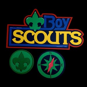 Boy Scouts title with compass for scrapbooking