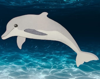 Dolphin paper piecing die cut scrapbook embellishments