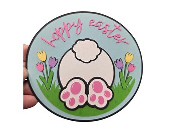 Hoppy Easter die cut paper piece