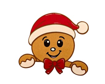 Peeking Gingerbread paper piece die cut