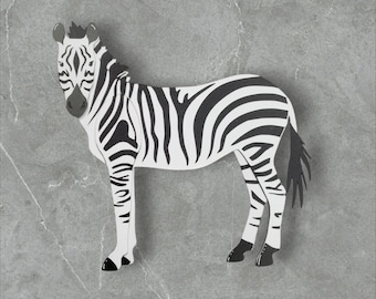 Zebra die cut paper piece for scrapbook - multi layers