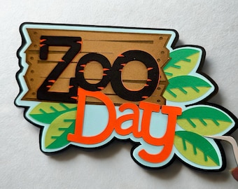 Zoo Day Title for scrapbook layout paper piece