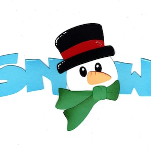 Snow Title for scrapbook or cards, die cut embellishment, paper piecing
