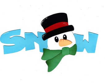 Snow Title for scrapbook or cards, die cut embellishment, paper piecing