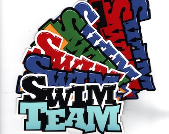 Swim Team paper piece die cut for scrapbook layouts