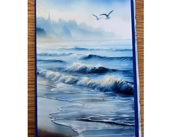 Beach themed Jr legal pad and post it note Folio