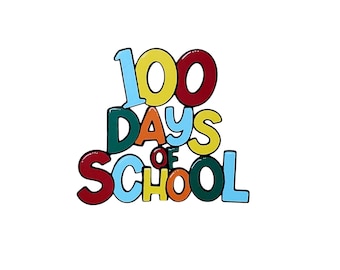 100 days of school title paper piece die cut for scrapbooking